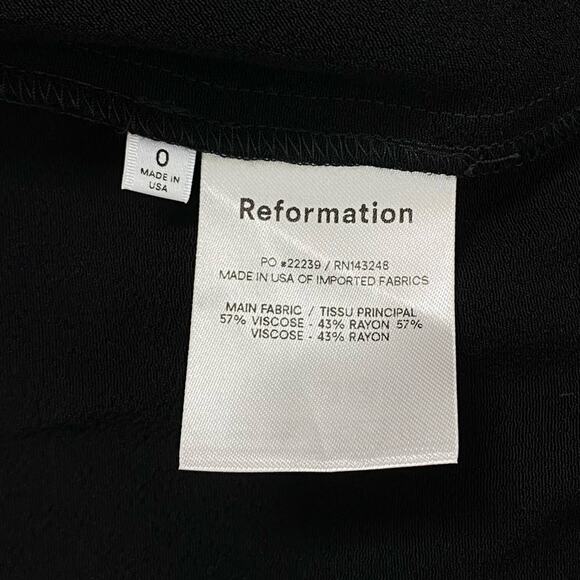 Reformation Alsie Cutout Side Slit Midi Dress in Black Size 0 - Picture 6 of 8